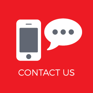 Graphic of smart phone with Contact Us text