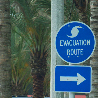 Evacuation Road Sign